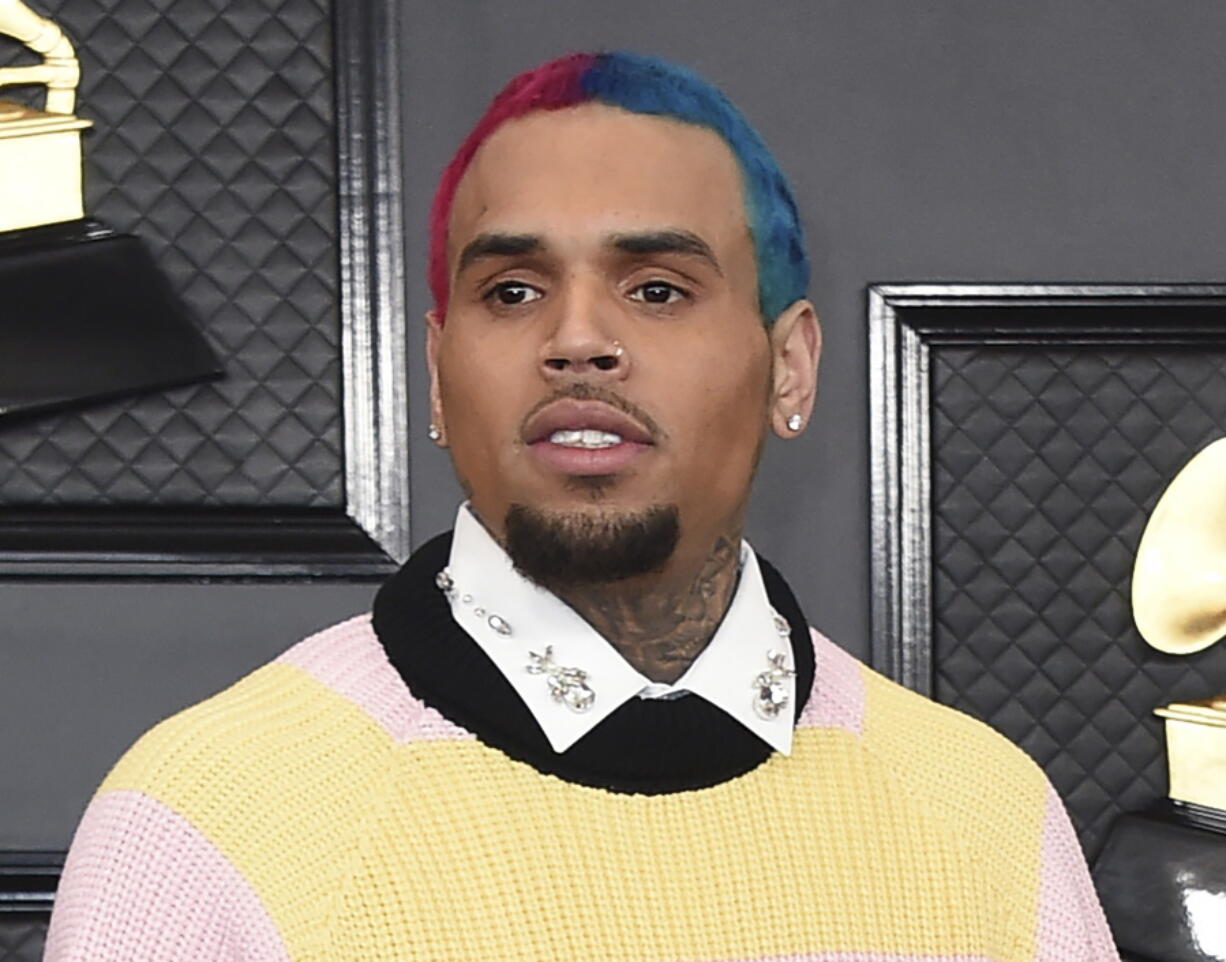 FILE - Chris Brown appears at the 62nd annual Grammy Awards in Los Angeles on Jan. 26, 2020. The owner of a pet breeding business in Florida was sentenced, Wednesday, June 8, 2022, to five years of probation including eight months of home confinement and ordered to pay a $90,000 fine for illegally selling a capuchin monkey to Brown.