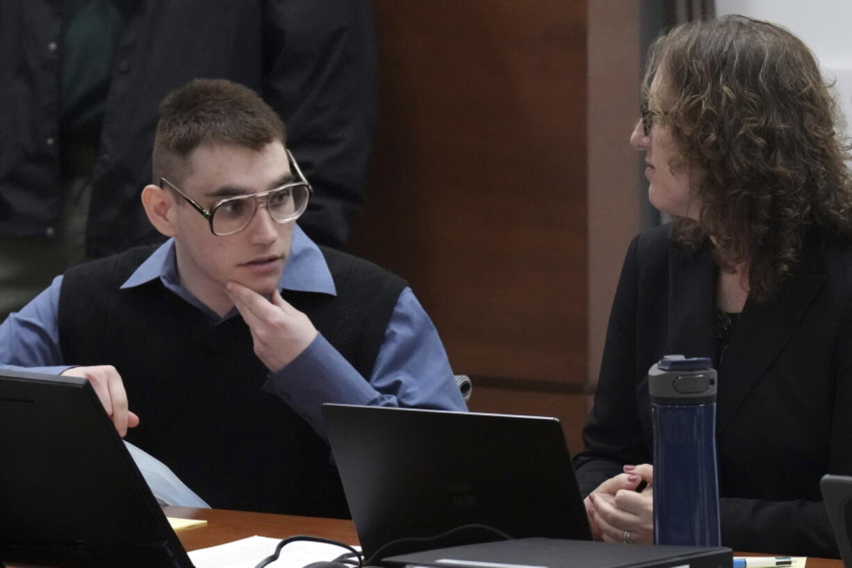 Marjory Stoneman Douglas High School shooter Nikolas Cruz is shown at the defense table during jury selection in the penalty phase of Cruz's trial at the Broward County Courthouse in Fort Lauderdale, Fla. on Tuesday, June 21, 2022.