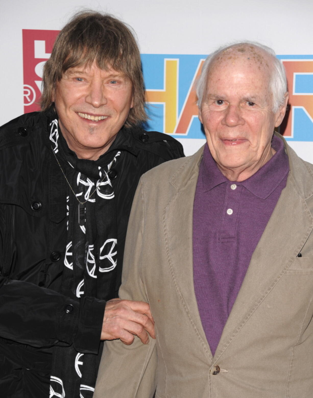 FILE - Creators of the "Hair" James Rado, left, and Galt MacDermot attend the opening night of the Broadway musical "Hair", in New York, on  March 31, 2009. Rado died Tuesday night, June 21, 2022 in New York of cardio respiratory arrest, according to friend and publicist Merle Frimark. He was 90.