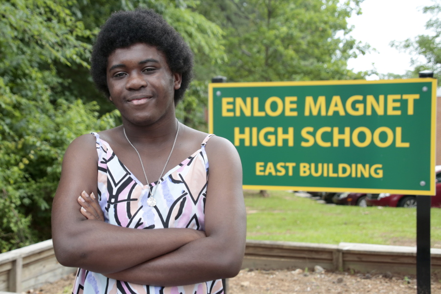Graduating senior from Enloe High School Malika Mobley has concerns about proposed increases in police presence in schools following the recent Texas school shooting, Thursday, June 3, 2022, in Raleigh, N.C. To reassure students and educators following the mass shooting at a Texas elementary school, districts around the country pledged to boost security measures and increased the presence of law enforcement on campus.