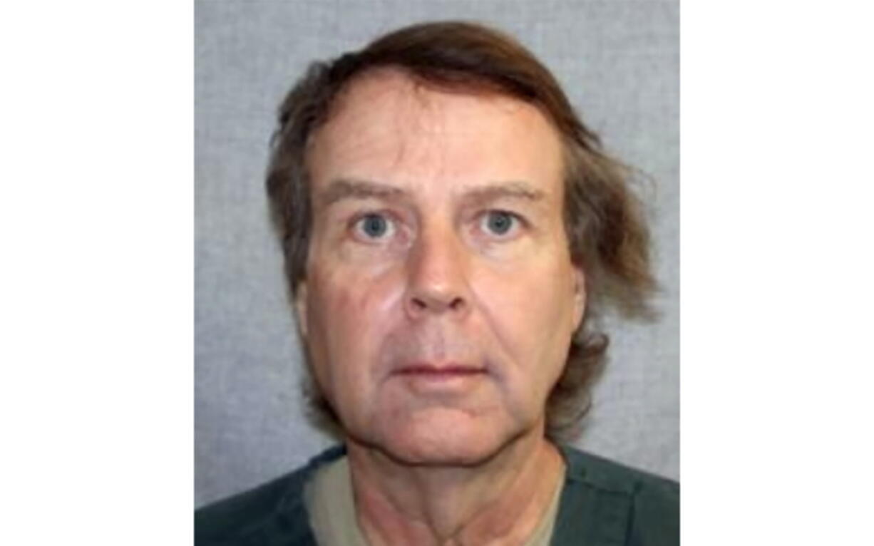 This March 17, 2020, photo provided by the Wisconsin Department of Corrections shows Douglas K. Uhde, who is suspected in the shooting death of retired Juneau, Wis., County Judge John Roemer.