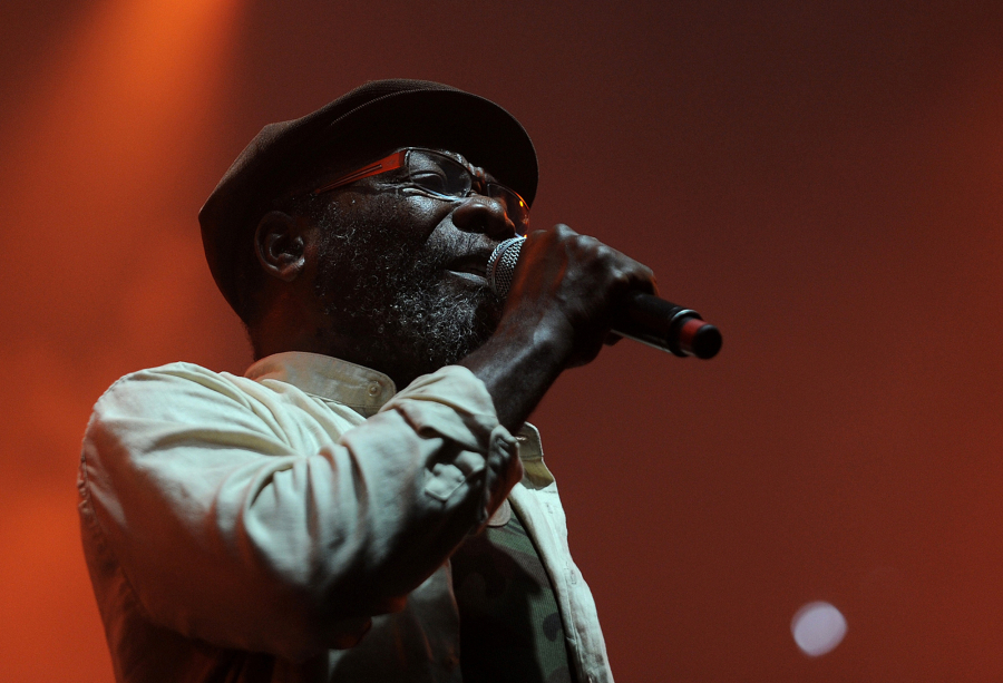 Reggae musician Clinton Fearon performs on stage as part of the 39th edition of "Le Printemps de Bourges" music festival in Bourges, France, on April 26, 2015.