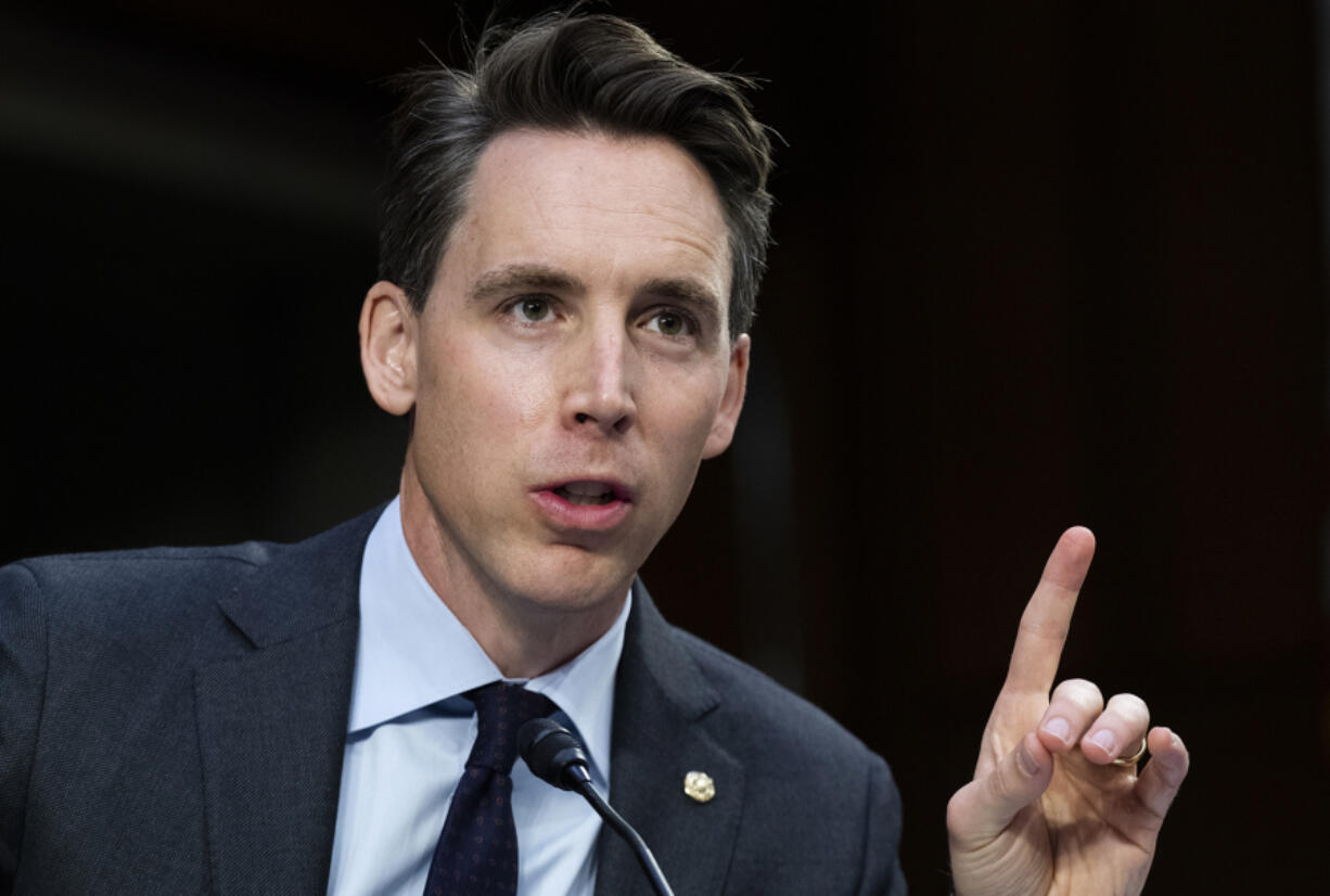 Sen. Josh Hawley, (R-MO) speaks during a Senate Judiciary Committee hearing to examine Texas's abortion law on Capitol Hill on Sept. 29, 2021, in Washington, DC.