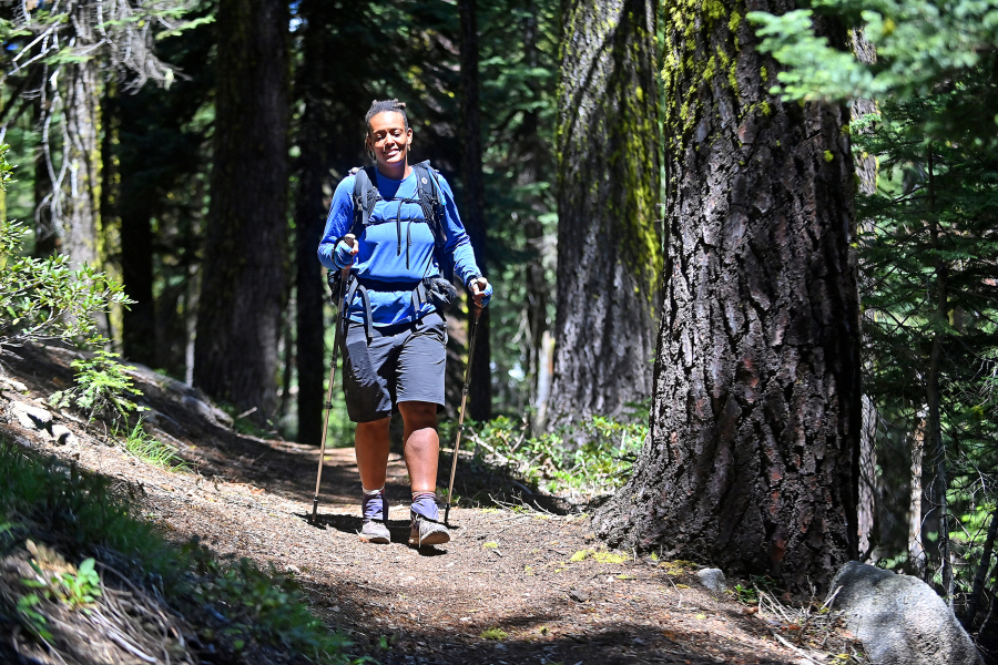 Jamie Lusch / Mail Tribune 
 Crystal Gail welcome hikes on the Pacific Crest Trail near Mt. Ashland on Friday.