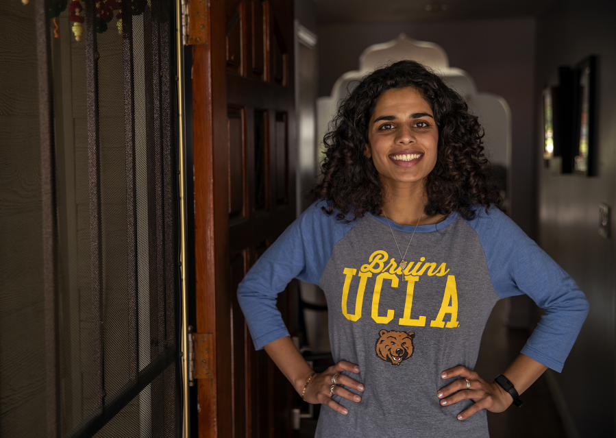 Meera Varma, 23, a senior at UCLA, at her home in Burbank, Calif., on May 23. Varma has struggled with her mental health for years and has taken her experiences to inspire her activism.