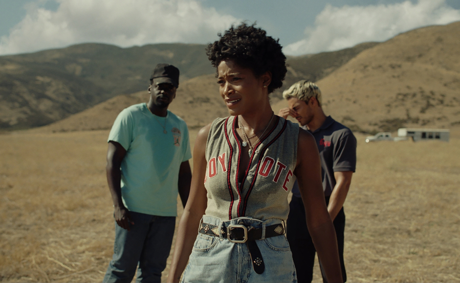From left, Daniel Kaluuya, Keke Palmer and Brandon Perea in "Nope." (Universal Pictures)