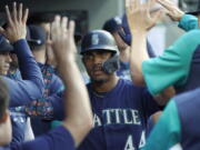 Seattle Mariners' Julio Rodriguez leads rookies with 15 home runs this season. (AP Photo/Ted S.
