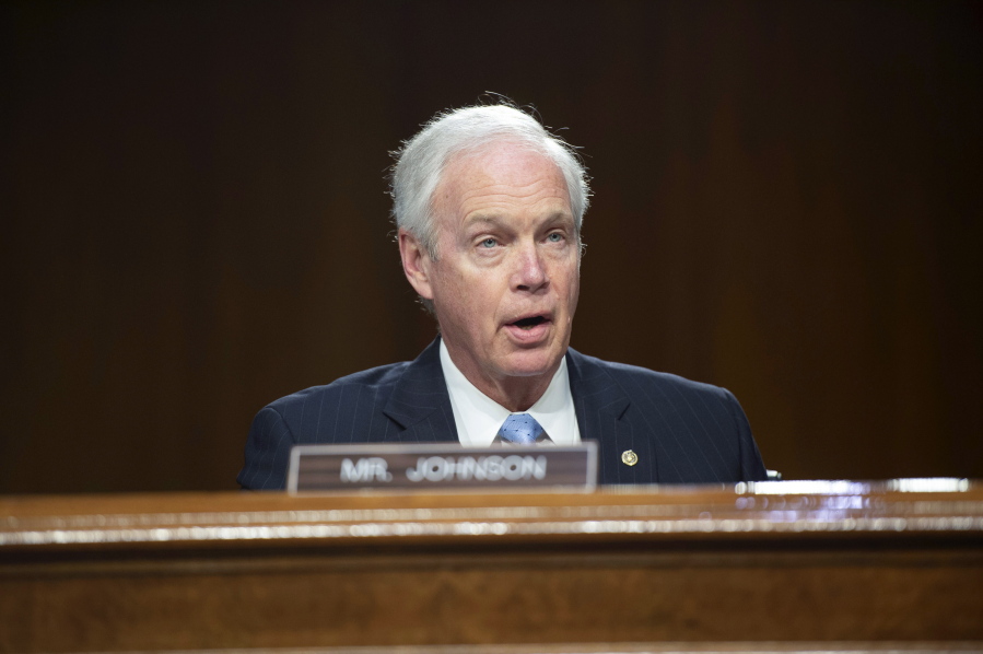 FILE - Sen. Ron Johnson, R-Wis., speaks during a Senate Foreign Relations committee hearing on April 26, 2022, in Washington. When asked if he'd support legislation to protect same-sex marriage, Ron Johnson was almost nonchalant. "I see no reason to oppose it," said Johnson.