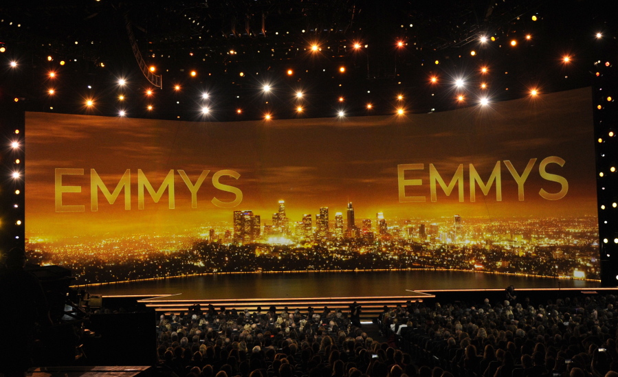 FILE - A view of the stage at the 71st Primetime Emmy Awards in Los Angeles, is shown Sept. 22, 2019. Nominations for the 74th annual Emmy Awards will be announced early Tuesday, July 12, 2022, during a virtual ceremony.