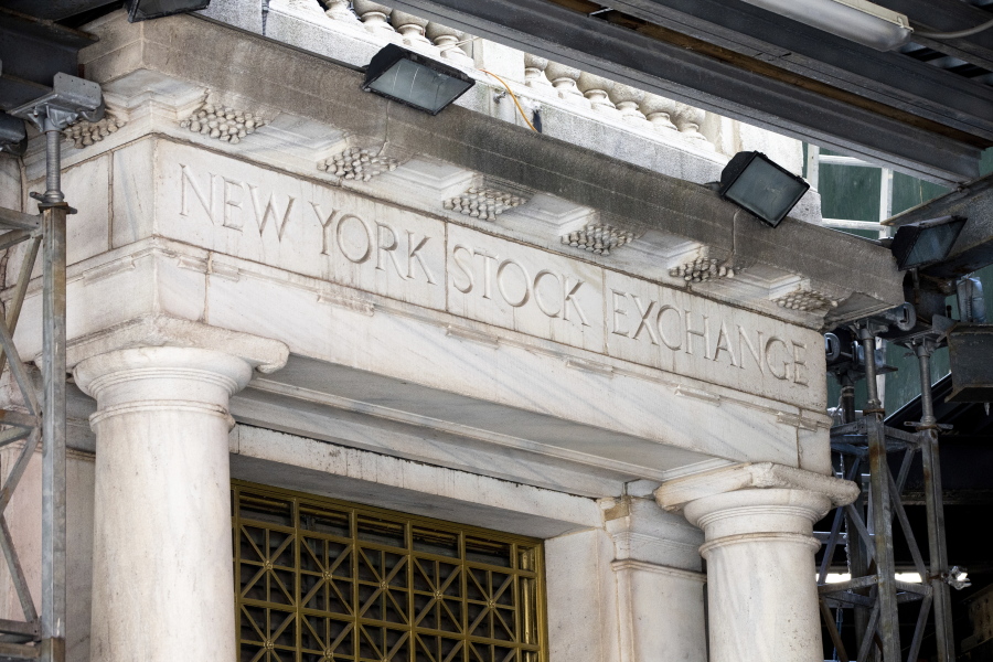 FILE - The New York Stock Exchange on Wednesday, June 29, 2022 in New York.  Stocks are opening mostly lower on Wall Street, Thursday, July 21, as traders look over some mixed news on company earnings.