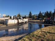 The Vancouver Fire Department was dispatched to the northbound on ramp to I-5 for a rollover accident involving a tanker truck.