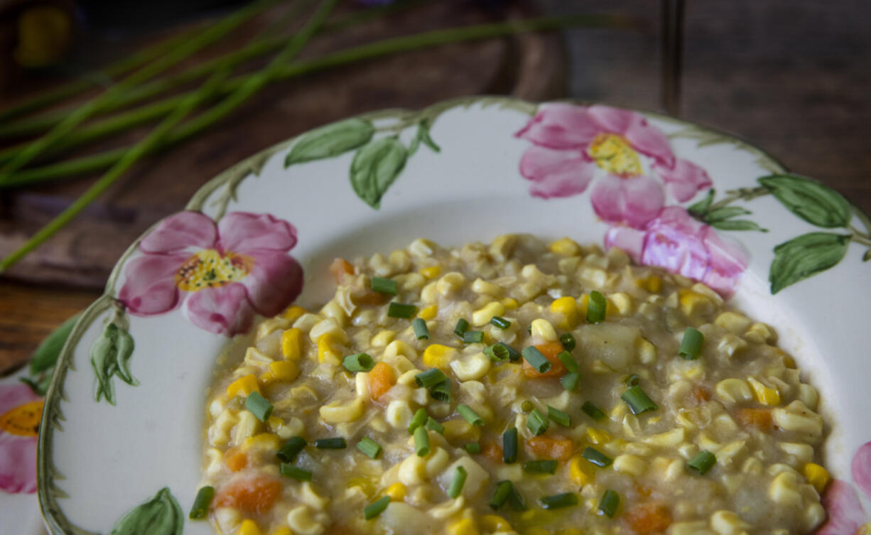Corn chowder made by Bethany Jean Clement. (Ellen M.