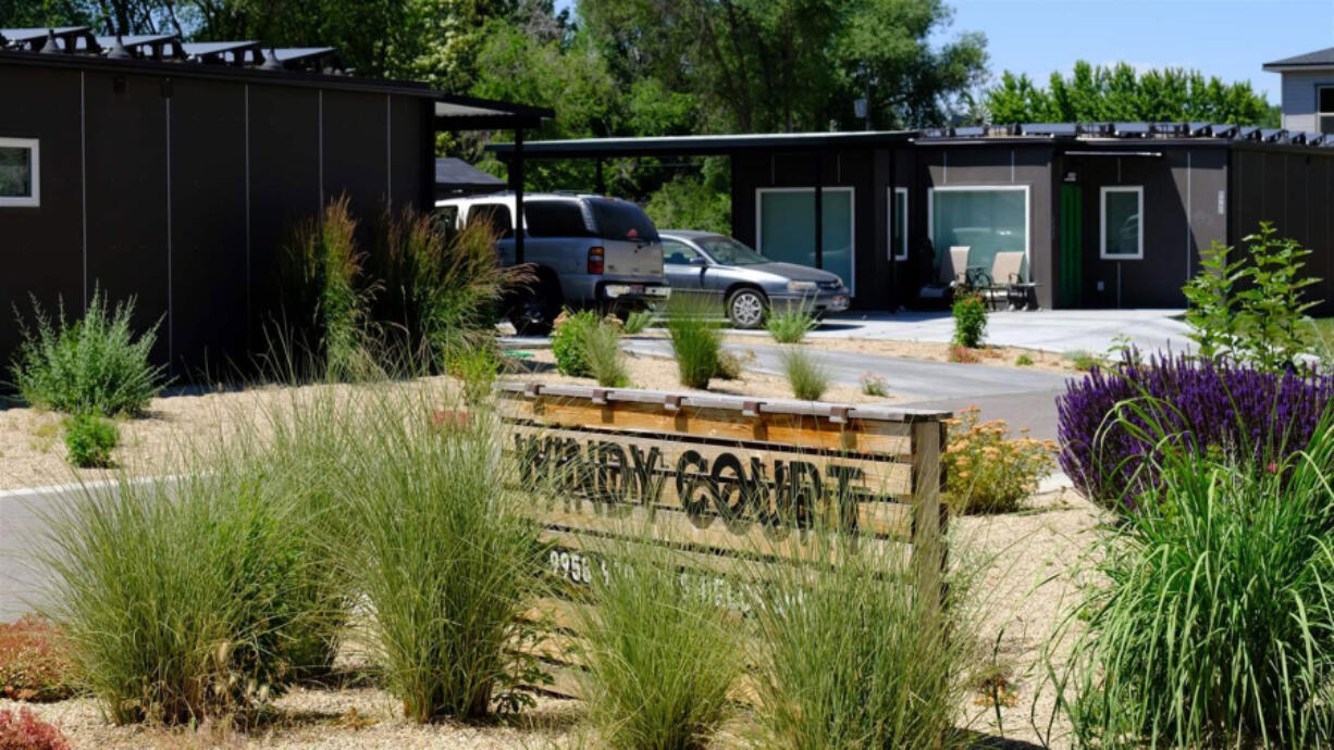 Windy Court, an apartment complex built with shipping containers, is one of the housing areas developed by LEAP, a Boise, Idaho, nonprofit developer. More U.S. cities are taking innovative approaches to affordable housing in states that have seen home prices boom with their population.
