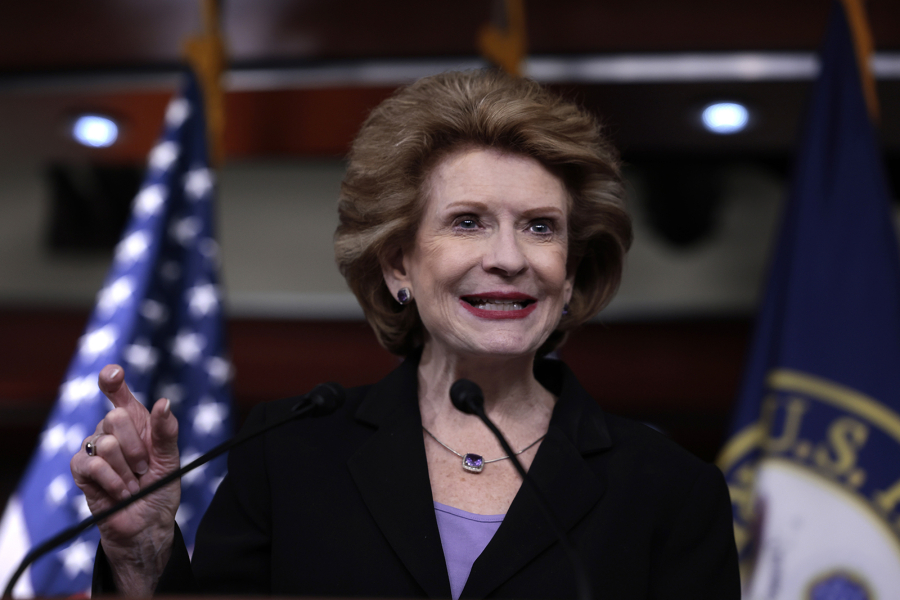 Sen. Debbie Stabenow (D-MI), the Senate Committee on Agriculture, Nutrition and Forestry Chairwoman speaks at a press conference at the U.S. Capitol Building on May 17, 2022, in Washington, DC.
