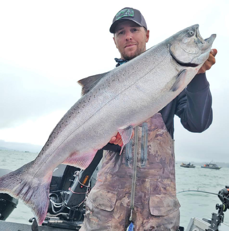 A fine Buoy 10 Chinook salmon caught while fishing with guide Cameron Black. Black reports that before it was closed this past Wednesday, the Chinook bite had been fantastic. Black has been trolling spinners with 360 flashers.