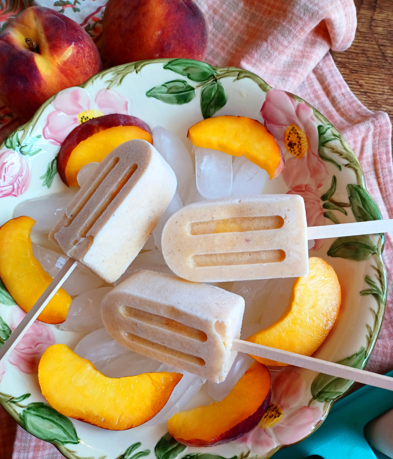 With just a hint of peach pie spices, these cool summertime treats hit the spot on a hot day.