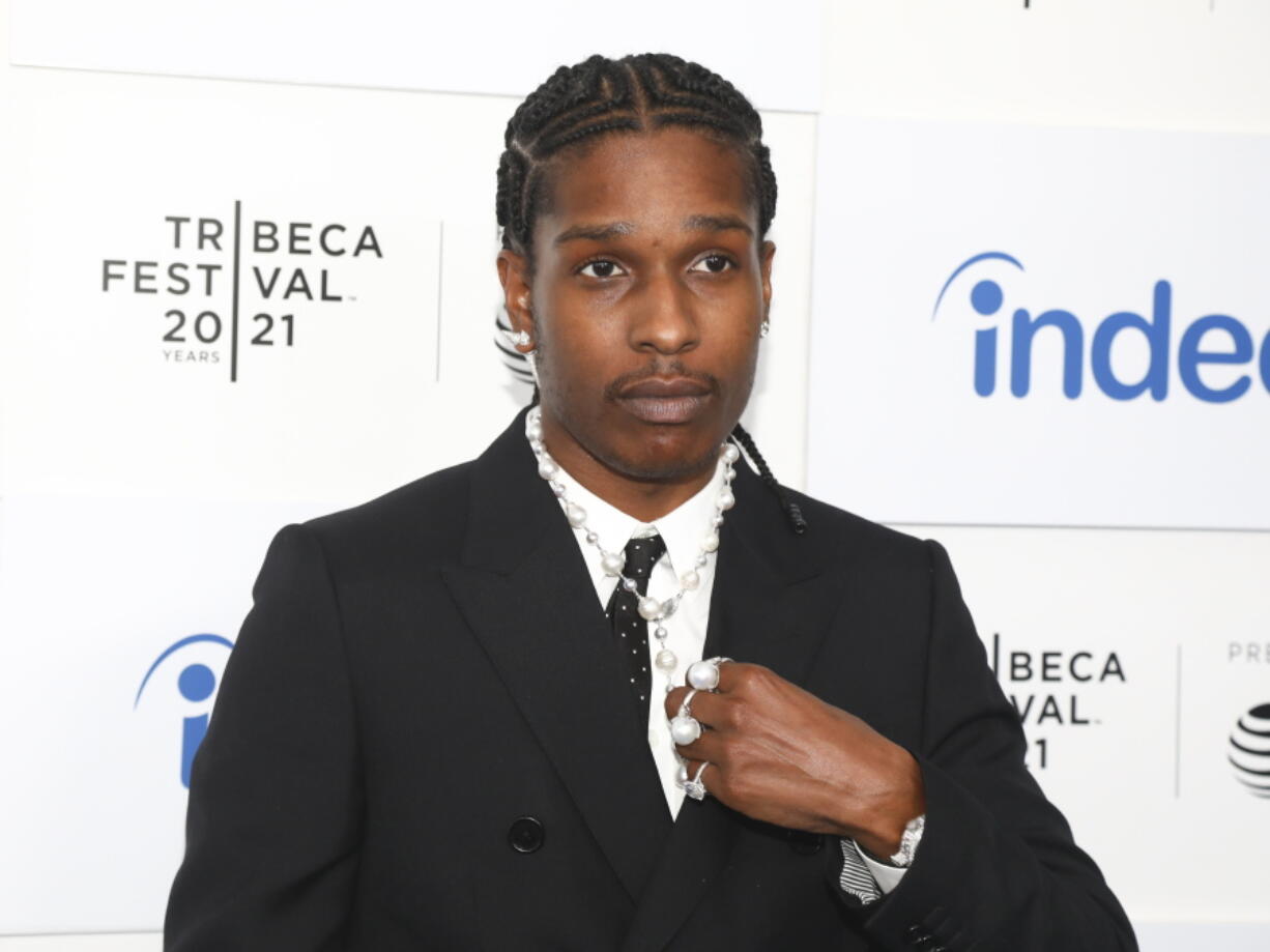 FILE - Recording artist A$AP Rocky attends the premiere for "Stockholm Syndrome," during the 20th Tribeca Festival at The Battery on Sunday, June 13, 2021, in New York. On Monday, Aug. 15, 2022, A$AP Rocky was charged with two felonies for pulling a gun on a former friend and firing in Hollywood in 2021, prosecutors said.