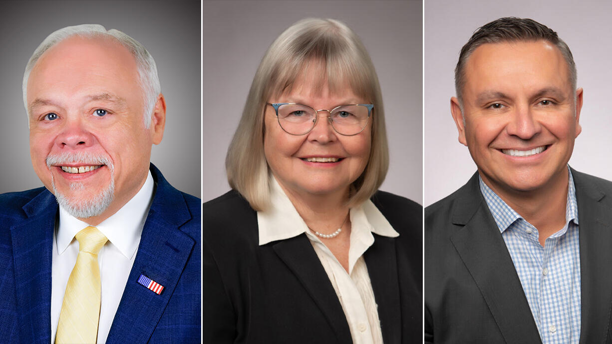 Don Benton, from left, Sue Marshall, Rick Torres are leading in the primary for County Council Councilor, District No. 5.