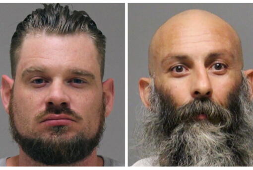 FILE - This photo combo of images provided by the Kent County Sheriff and Delaware Department of Justice, respectively, shows Adam Dean Fox, left, and Barry Croft Jr. on April 8, 2022. The men who are accused of crafting a plan to kidnap Michigan Gov. Gretchen Whitmer in 2020 and ignite a national rebellion are facing a second trial with jury selection starting Tuesday, Aug. 9, 2022, months after a jury couldn't reach a verdict on the pair while acquitting two others in the case.