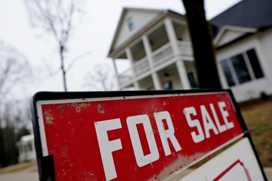 FILE - In this Thursday, Feb. 18, 2021, file photo, a new home is for sale in Madison, Ga. Mortgage buyer Freddie Mac reported Thursday, July 14, 2022, that the 30-year rate rose to 5.51% from 5.30% last week, just as the latest government data shows inflation has not slowed, meaning the Federal Reserve is almost certain to raise its benchmark borrowing rate again.