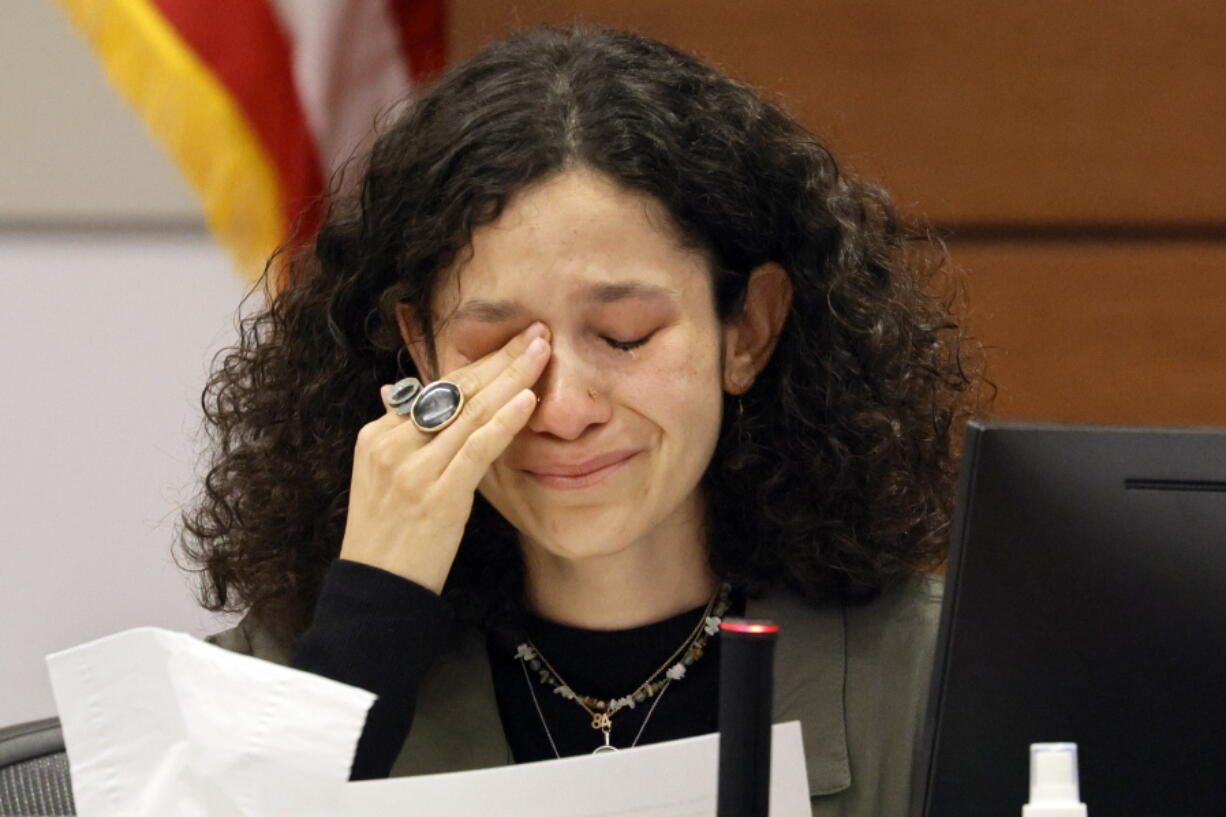 Victoria Gonzalez who has been called Joaquin Oliver's girlfriend, but says they called themselves "soulmates," gives her victim impact statement during the penalty phase of Marjory Stoneman Douglas High School shooter Nikolas Cruz's trial at the Broward County Courthouse in Fort Lauderdale, Fla., Monday, Aug. 1, 2022. Joaquin Oliver, was killed in the 2018 shootings. Cruz previously plead guilty to all 17 counts of premeditated murder and 17 counts of attempted murder in the 2018 shootings.