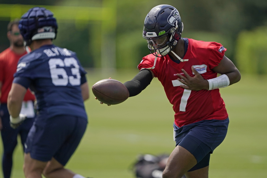 Seattle Seahawks quarterback Geno Smith (7) will likely start Saturday's preseason opener against the Pittsburgh Steelers. (Photos by Ted S.