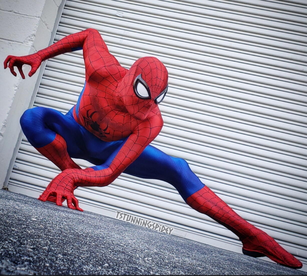 In these undated photos provided by Tyler Scott Hoover, a professional Spider-Man cosplayer and model, Hoover is pictured in the classic costume of the Marvel comic superhero. In August 2022, as the iconic character marks 60 years in the vast, imaginative world of comic books, movies and merchandise, fans like Hoover reflect on Spider-Man's appeal across race, gender and nationality.