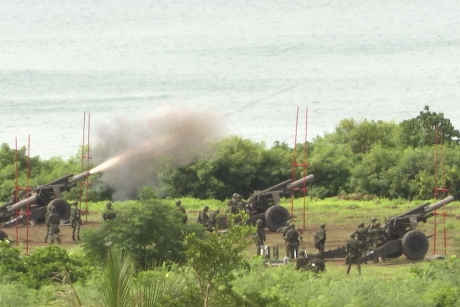 Taiwan's military conducts artillery live-fire drills at Fangshan township in Pingtung, southern Taiwan, Tuesday, Aug. 9, 2022. Taiwan's official Central News Agency reported that Taiwan's army will conduct live-fire artillery drills in southern Pingtung county on Tuesday and Thursday, in response to the Chinese exercises.
