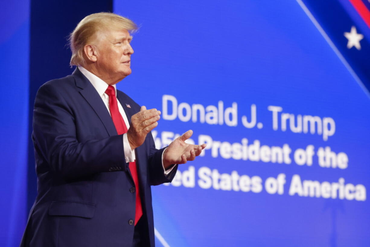 Former President Donald Trump arrives to deliver the final remarks during Conservative Political Action Conference (CPAC) at the Hilton Anatole in Dallas, on Saturday, Aug. 6, 2022.
