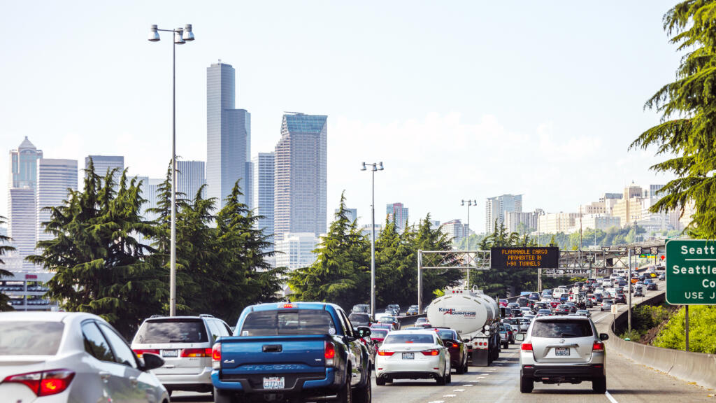 Interstate traffic to Seattle.