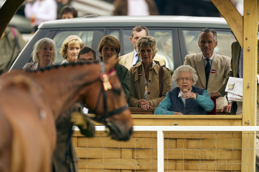 Britain's Queen Elizabeth attends the Royal Windsor Horse Show in Windsor, England, on July 3, 2021.
