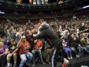 Blaze warms up the crowd at a previous Blazers Fan Fest at The Moda Center. The 2022 event is scheduled for Oct. 14..