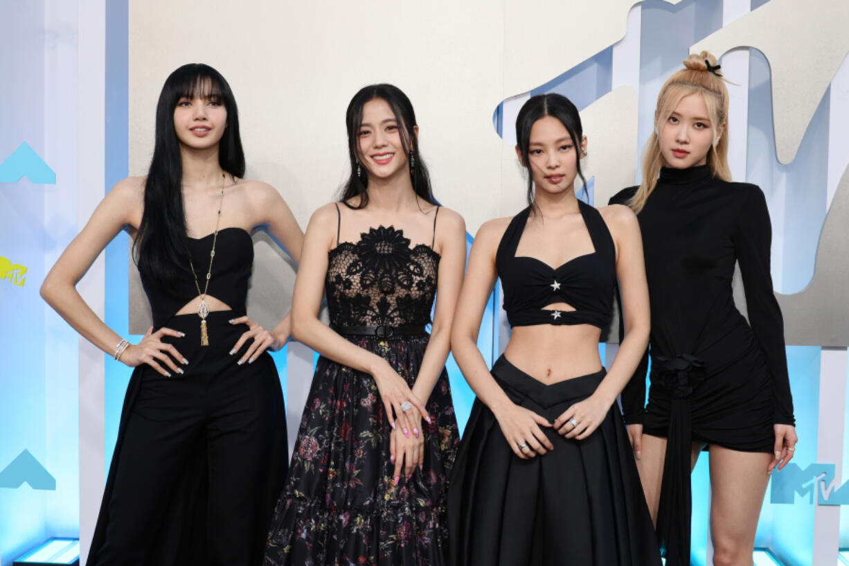 From left: Lisa, Jisoo, Jennie and Rose of Blackpink attend the 2022 MTV VMAs at the Prudential Center in Newark, N.J., on Aug. 28.
