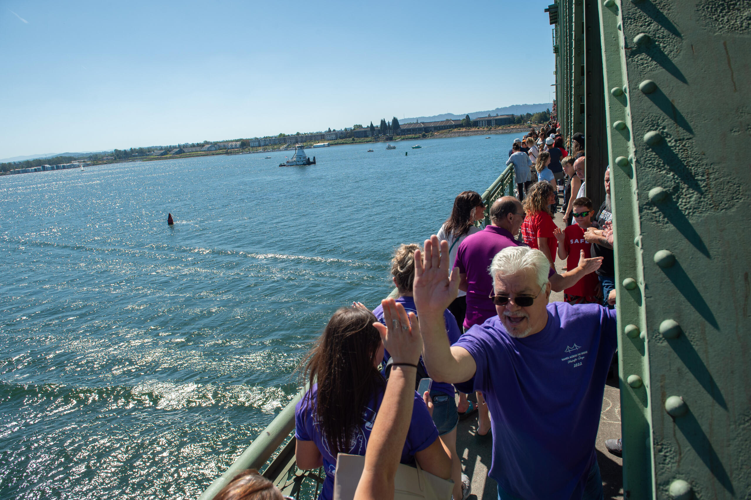 The "Hands Across the Bridge" annual event celebrates people in recovery from drug addiction.
