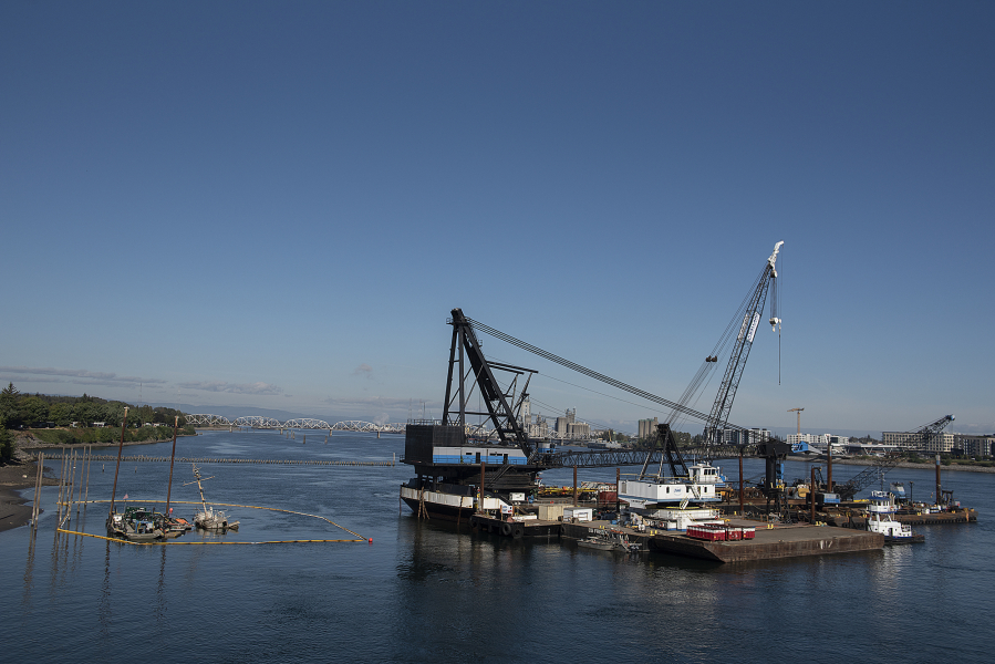The U.S. Coast Guard on Friday brought in a much larger floating crane to remove the second sunken ship near the Interstate 5 Bridge. The vessel Alert should be lifted and moved to the shipyard within three days.