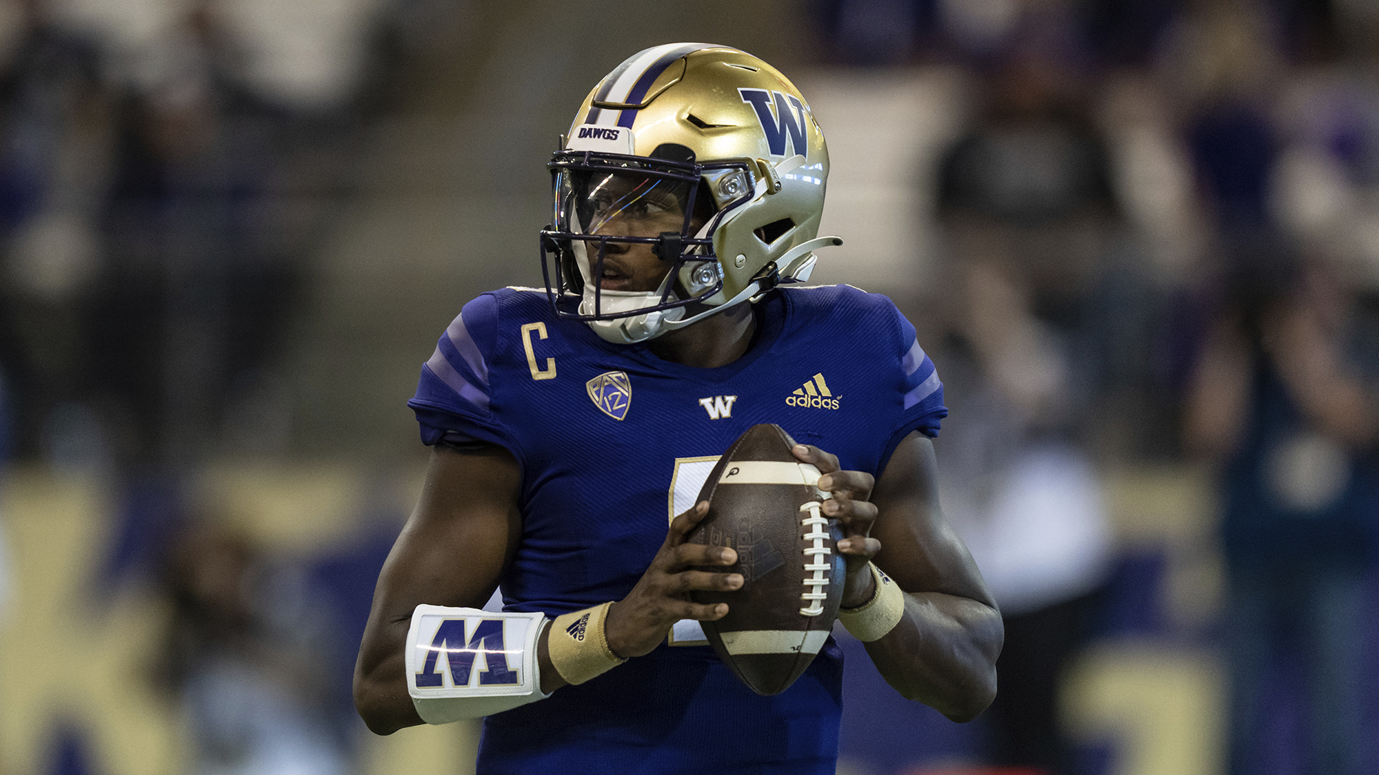 Washington quarterback Michael Penix Jr. threw for 337 yards and two touchdowns on Saturday in a 52-6 win over Portland State.