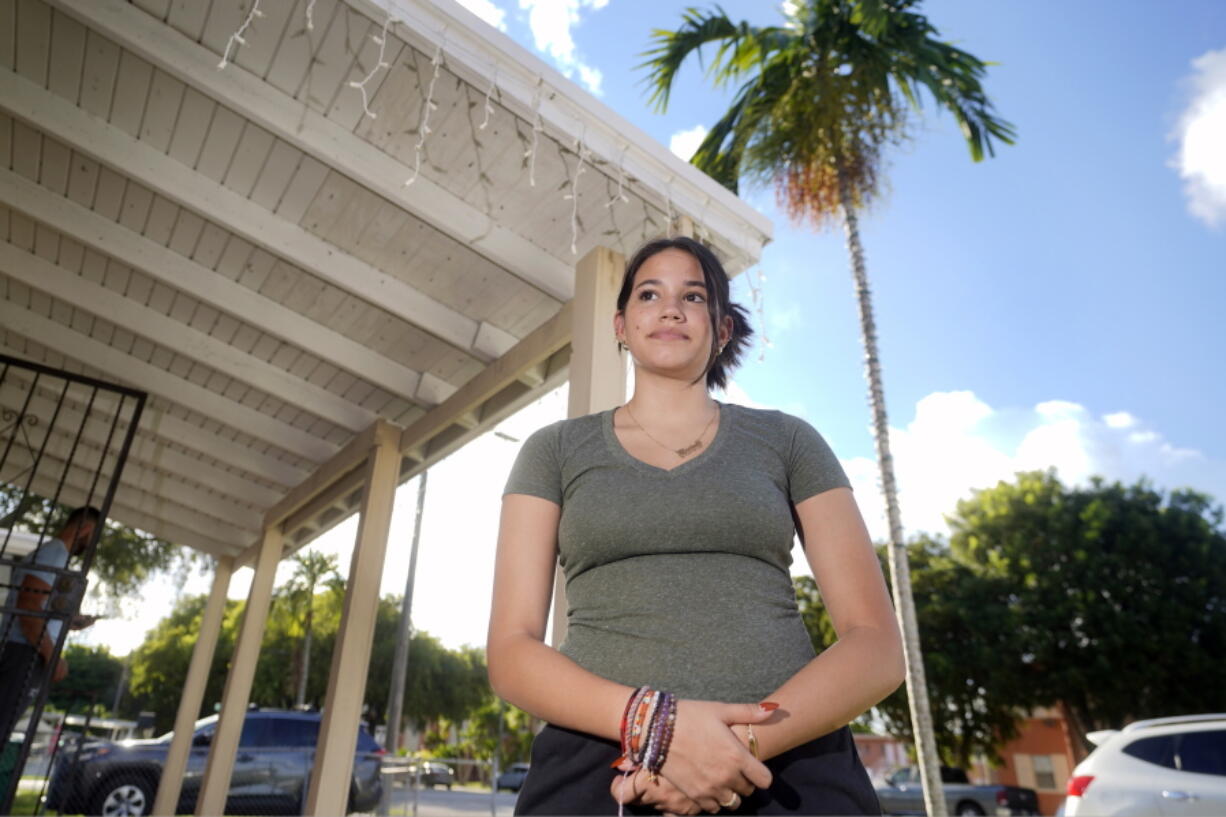 Adismarys Abreu, 16, poses for a photo at her home, Tuesday, Aug. 23, 2022, in Miami. Abreu had been discussing a long-lasting birth control implant with her mother for about a year as a potential solution to increasing menstrual pain. Then Roe v. Wade was overturned, and Abreu joined the throng of teens rushing to their doctors as states began to ban or severely limit abortion.