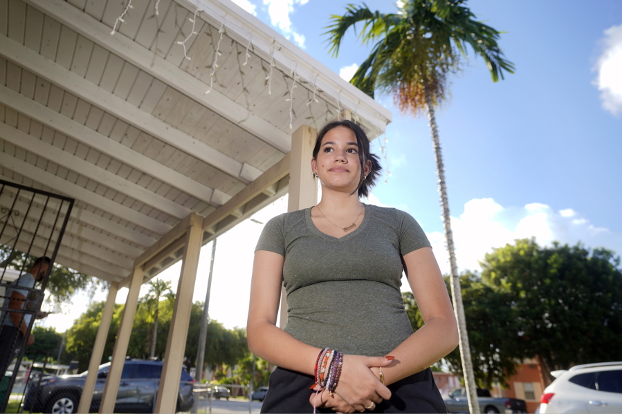 Adismarys Abreu, 16, poses for a photo at her home, Tuesday, Aug. 23, 2022, in Miami. Abreu had been discussing a long-lasting birth control implant with her mother for about a year as a potential solution to increasing menstrual pain. Then Roe v. Wade was overturned, and Abreu joined the throng of teens rushing to their doctors as states began to ban or severely limit abortion.