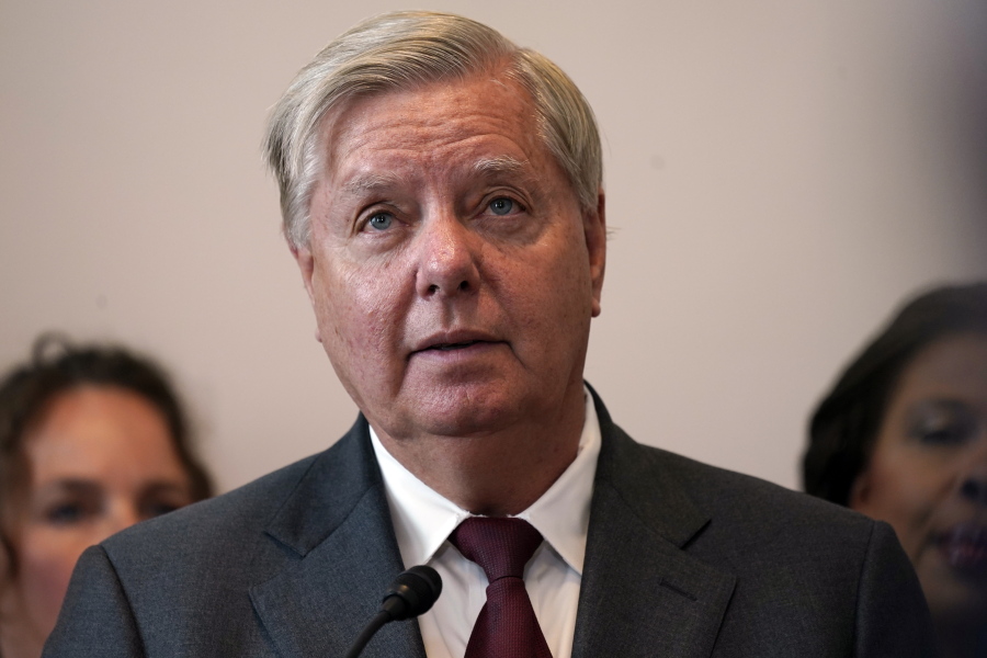 Sen. Lindsey Graham, R-S.C., speak during a news conference to discuss the introduction of the Protecting Pain-Capable Unborn Children from Late-Term Abortions Act on Capitol Hill, Tuesday, Sept. 13, 2022, in Washington.
