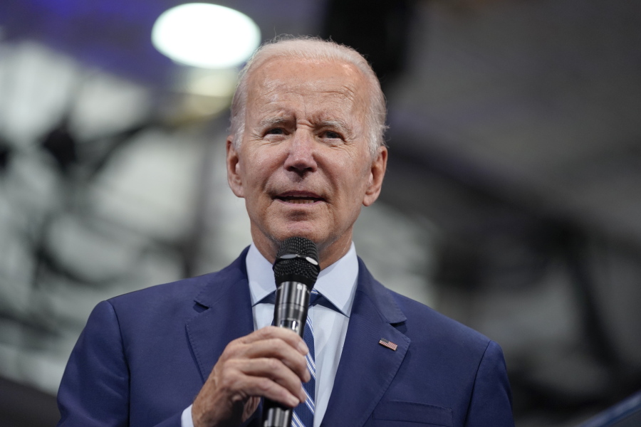 FILE - President Joe Biden speaks about gun violence and his crime prevention plans at Wilkes University, Tuesday, Aug. 30, 2022, in Wilkes-Barre, Pa.  On Friday, Sept.