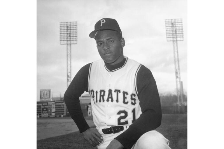 Roberto Clemente of the Pittsburgh Pirates pictured in 1963.