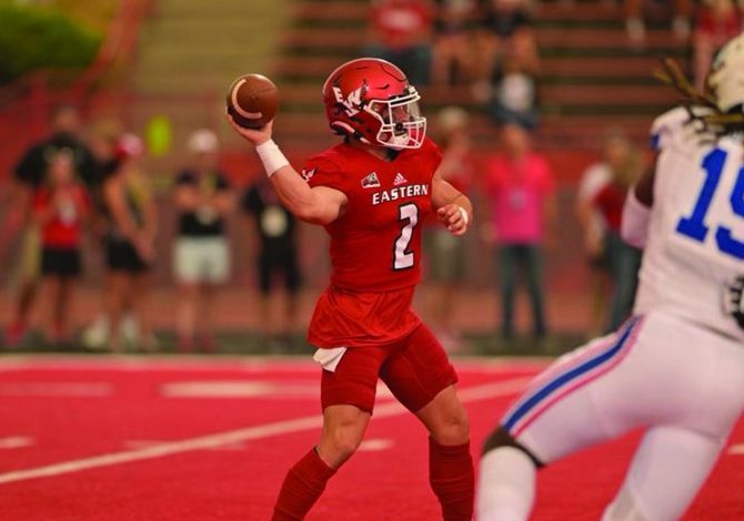 Eastern Washington quarterback Gunner Talkington threw five touchdowns in a 36-29 win over Tennessee State on Saturday, Sept. 3, 2022.