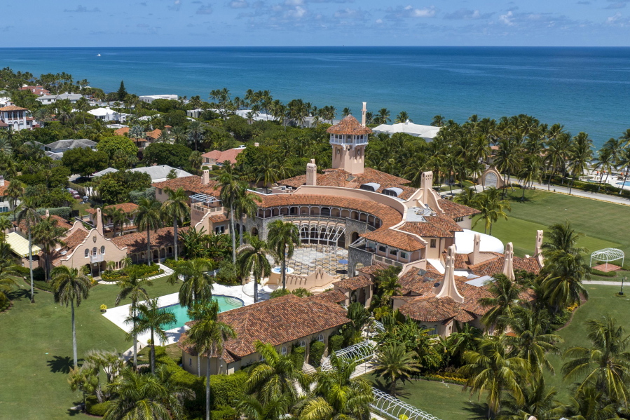 FILE - An aerial view of former President Donald Trump's Mar-a-Lago club in Palm Beach, Fla., on Aug. 31, 2022. A federal judge has appointed Raymond Dearie, a veteran New York jurist to serve as an independent arbiter and review records seized during an FBI search of former President Donald Trump's home last month.