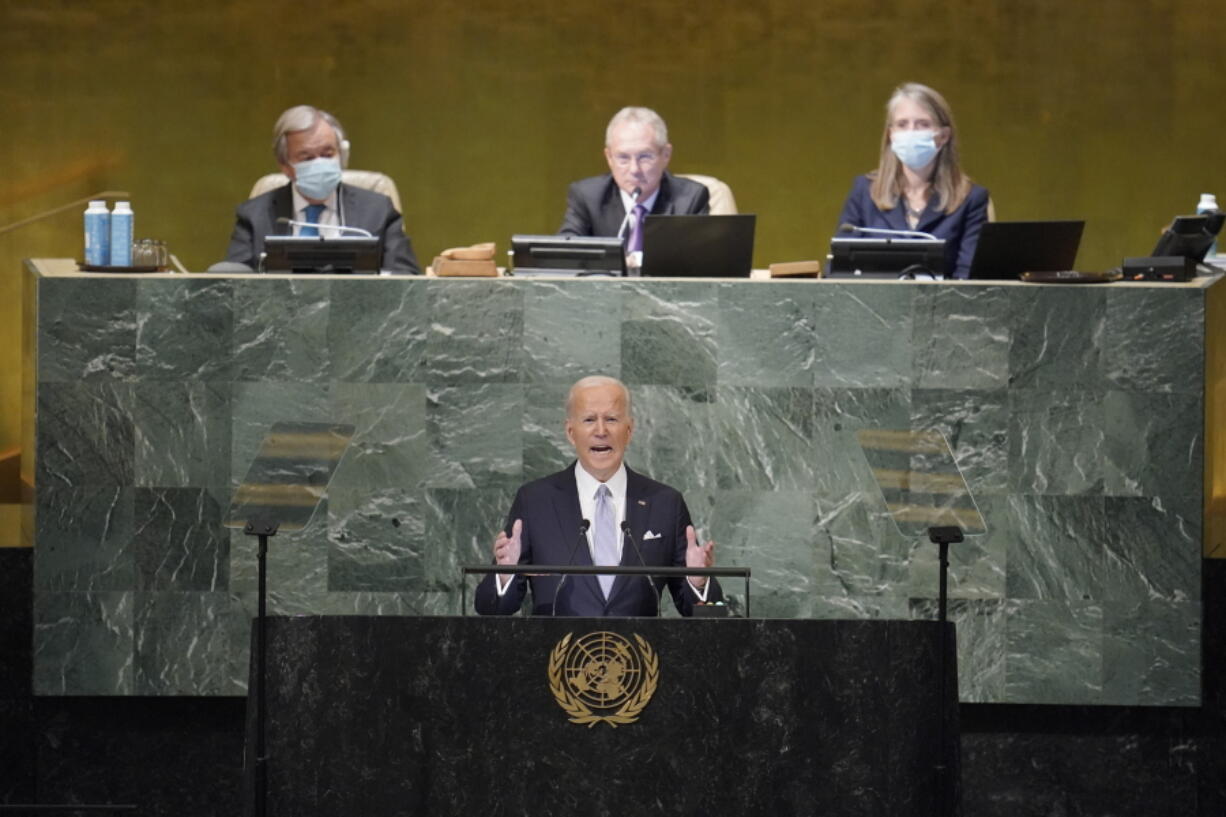 President Joe Biden addresses to the 77th session of the United Nations General Assembly, Wednesday, Sept. 21, 2022, at U.N. headquarters.