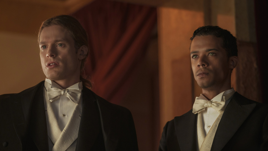 Sam Reid, left, as Lestat de Lioncourt and Jacob Anderson as Louis de Pointe du Lac in AMC's TV adaptation of "Interview with the Vampire." (Michele K.