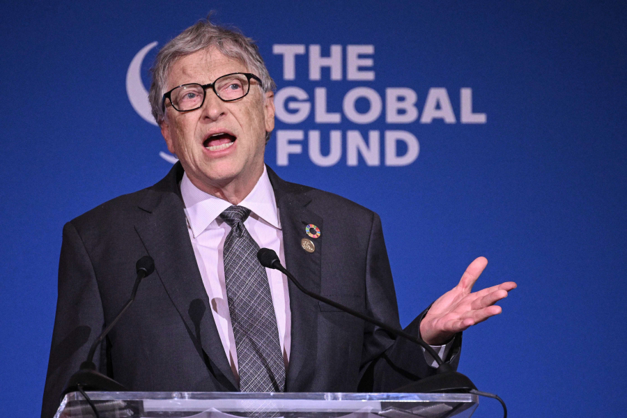 In this file photo, Microsoft founder Bill Gates speaks during the Global Fund Seventh Replenishment Conference in New York on September 21, 2022.