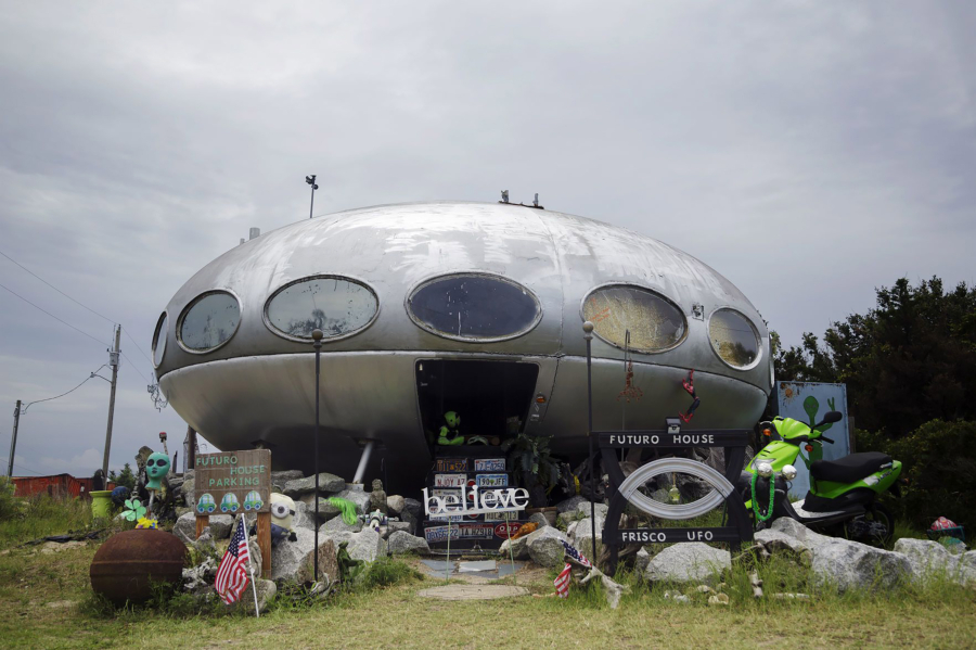 A photo of the Outer Banks Futuro House on July 10, 2017.