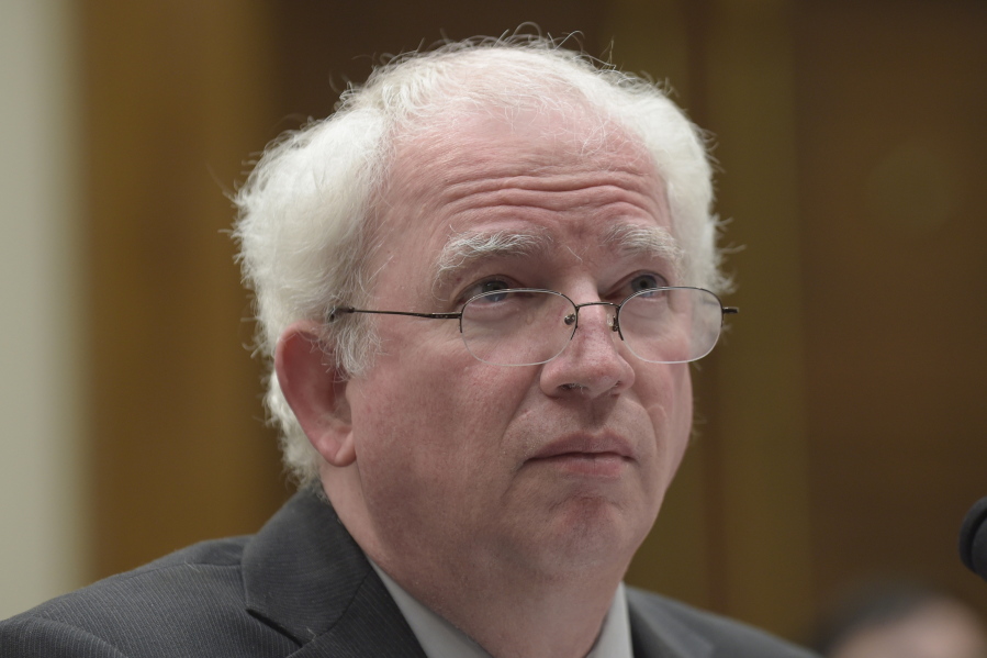 FILE - Chapman School of Law professor John Eastman testifies during a House Justice subcommittee on Capitol Hill in Washington, March 16, 2017. A federal judge says that former President Donald Trump signed legal documents after the 2020 election that included voter fraud claims he knew were inaccurate. U.S. District Court Judge David Carter has written in an 18-page opinion that emails between Trump and his adviser John Eastman show efforts to submit false claims in federal court for the purpose of delaying the counting of the vote on Jan. 6, 2021.