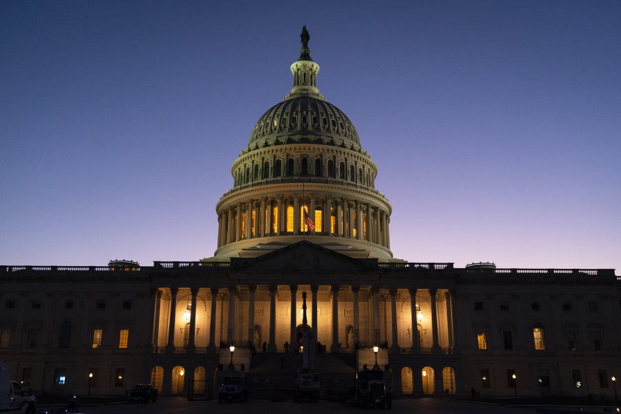 FILE - The U.S. Capitol is seen at sunset on Capitol Hill in Washington, Sept. 8, 2022. Democrats have held both chambers of Congress and the presidency for two years. But they may not have such consolidated power for much longer.