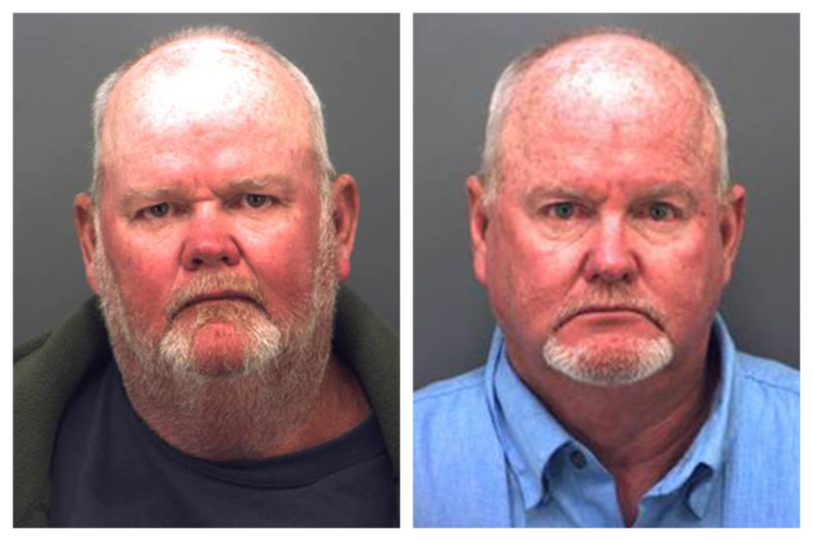 FILE - This combination of booking photos provided by the El Paso, Texas, County Sheriff's Office on Oct. 1, 2022, shows brothers Mark Sheppard, left, and Michael Sheppard, who authorities say opened fire on a group of migrants getting water near the U.S.-Mexico border on Tuesday, Sept. 27, 2022. One migrant is dead, another is wounded and at least seven others are languishing in detention three weeks after the twin brothers allegedly opened fire on them in the Texas desert, claiming they thought they were firing on wild hogs.